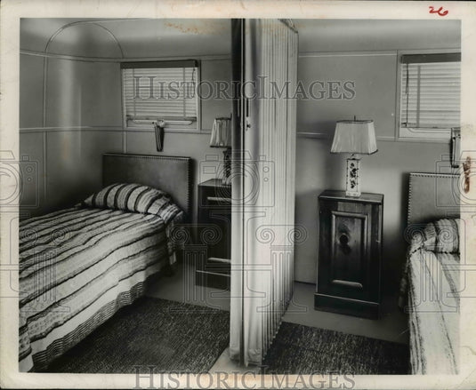 1948 Press Photo Junta home interior view of bedrooms- Historic Images