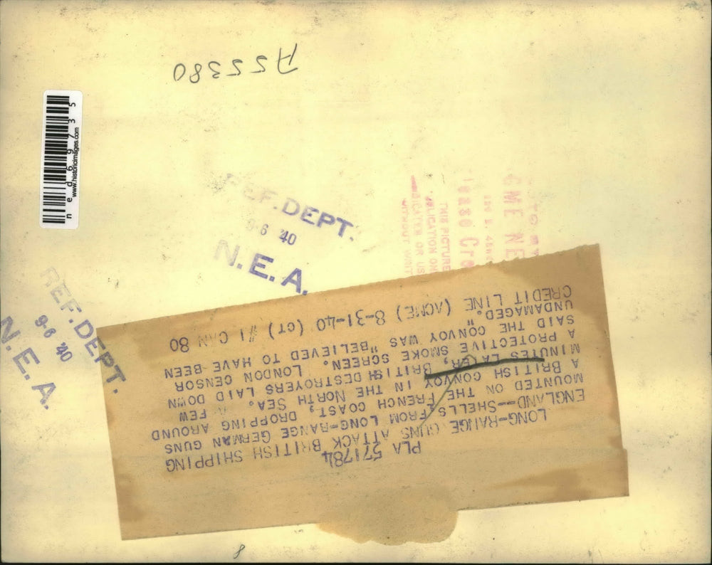 1940 Press Photo Long range guns attack British convoy in North Sea - ned69735