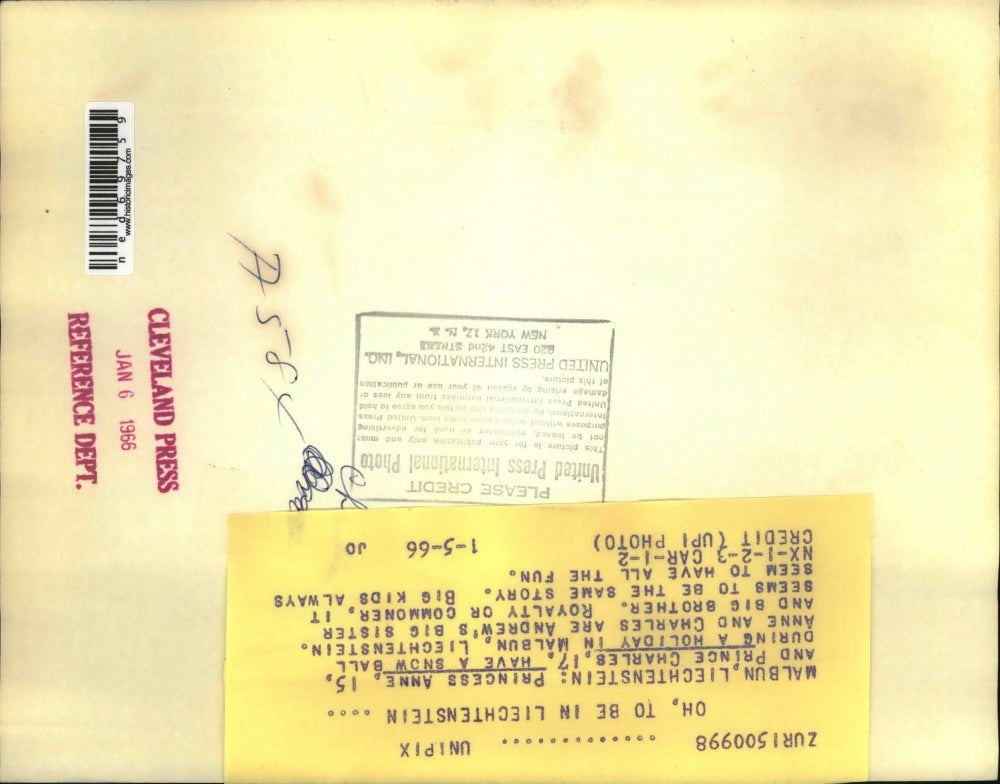 1966 Press Photo Princess Anne & Prince Charles during Holiday in Malbun