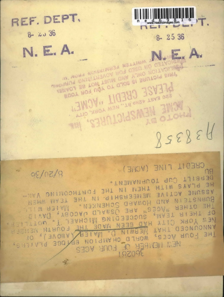 1936 Press Photo Four Aces announce Merwin D Maier as fourth member.