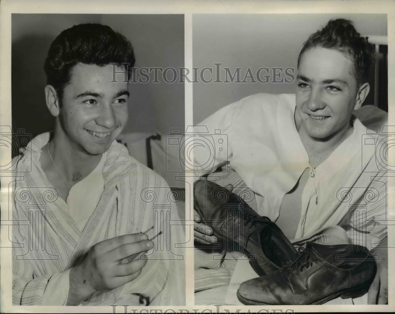 Load image into Gallery viewer, 1945 Press Photo ARM 3/C Arthur E. Utech &amp; Ens. Rine Kruger Jr. Saved by Prayer
