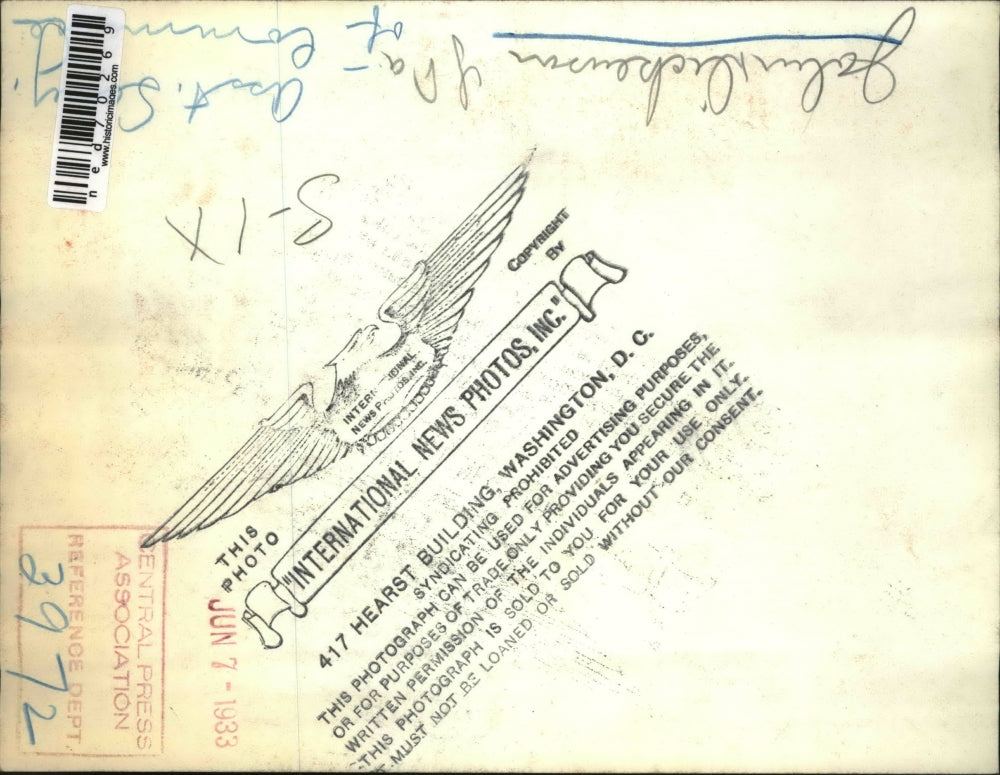 1933 Press Photo Jalum Dickerson