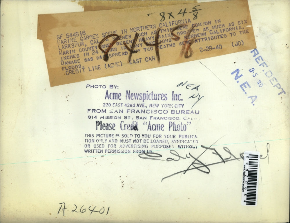1940 Press Photo Heavy rains pour in Northern California