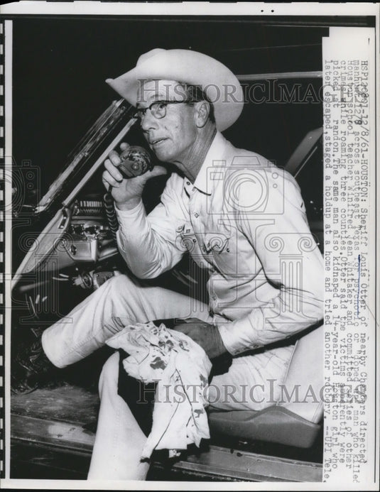 1961 Press Photo Sheriff Louis Otter, Chambers Texas