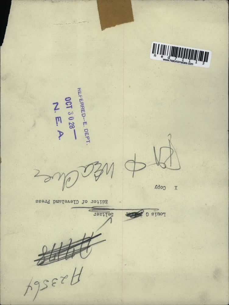 1928 Press Photo Louis G Seltzer editor of Cleveland Press