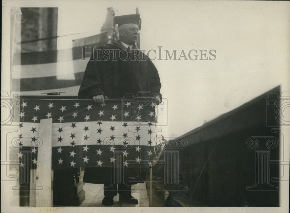1928 Press Photo Dr Kenneth Matheson Pres Drexel Institute at cornerstone laying