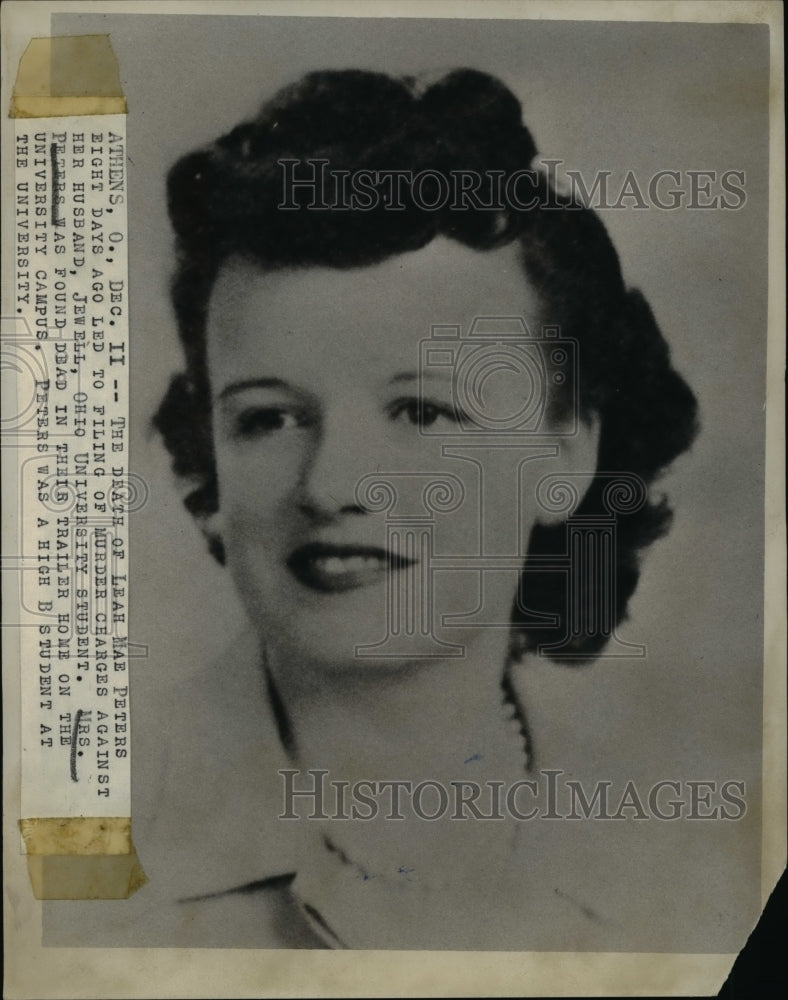 1946 Press Photo Leah Mae Peters, Found Dead at Ohio University