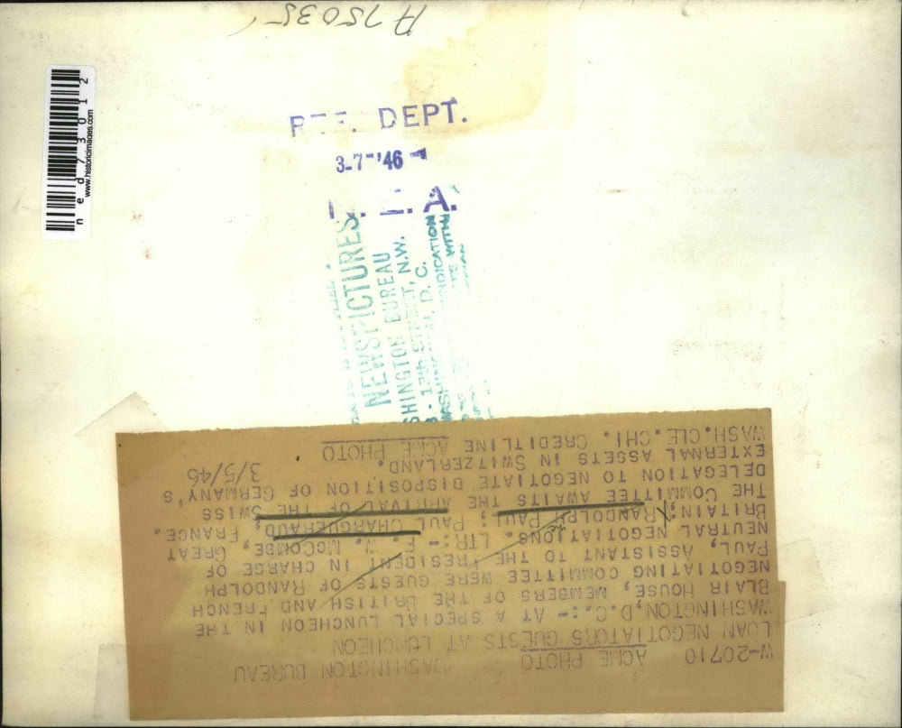 1946 Press Photo Members of the British nd French Negotiating Committee.