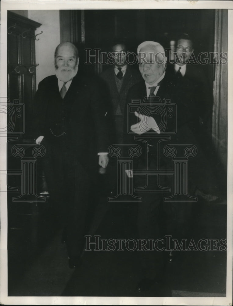 Load image into Gallery viewer, 1936 Press Photo Finance Minister Takahashi and Admiral Saito at Conference
