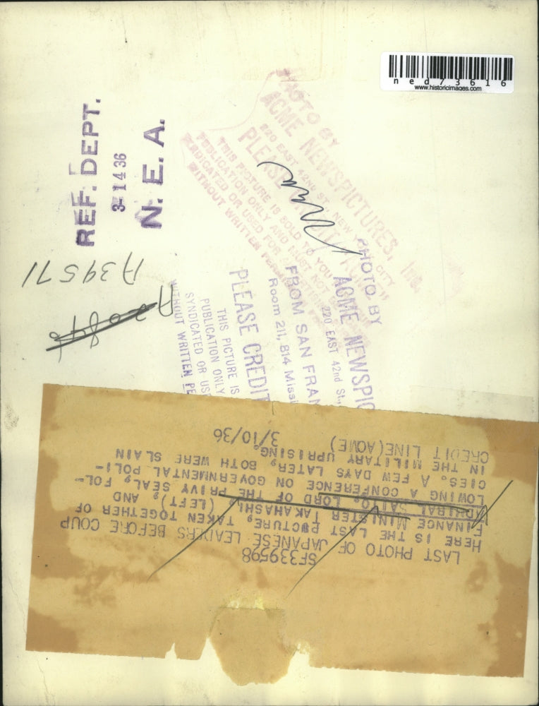 1936 Press Photo Finance Minister Takahashi and Admiral Saito at Conference