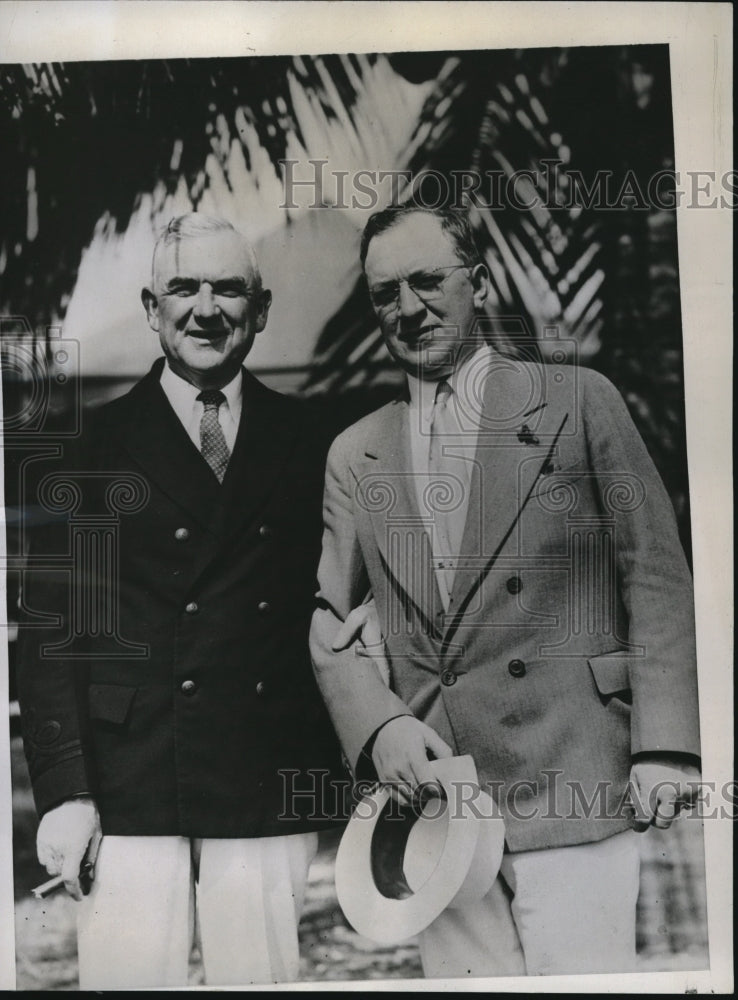 1934 Press Photo Teller Archibald & F L Wohl of First National Bank Miami Beach