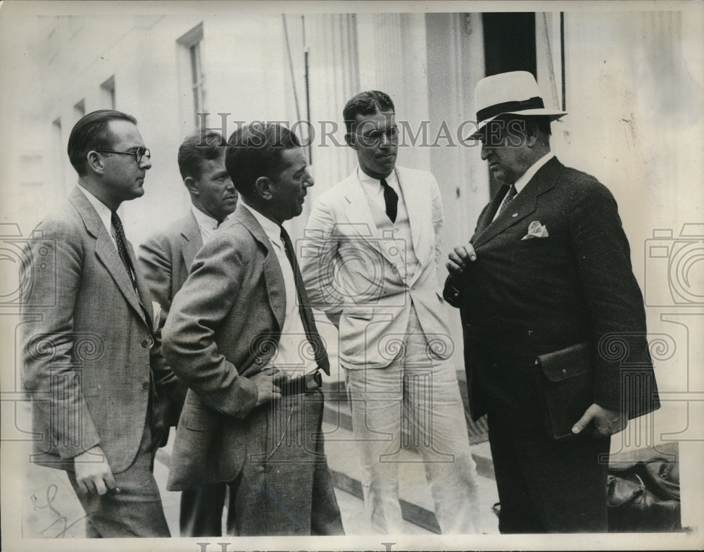 1932 Press Photo Former US Senator from Kansas Henry Allen leaving White House