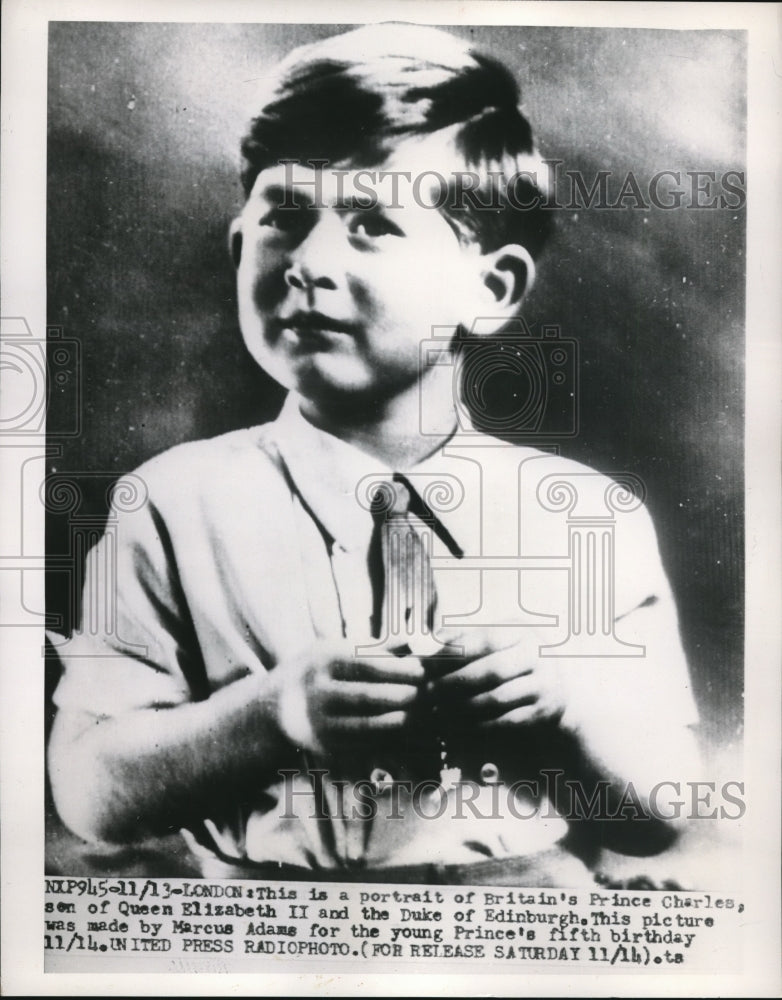 1953 Press Photo Prince Charles on Fifth Birthday- Historic Images