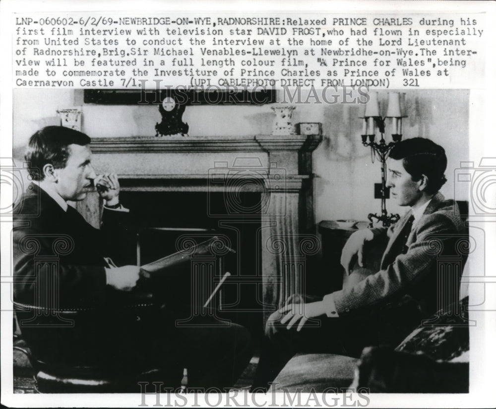 1969 Press Photo Prince Charles During Interview with David Frost