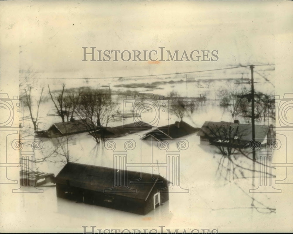 1945 Press Photo Flood at New Albany, Indiana
