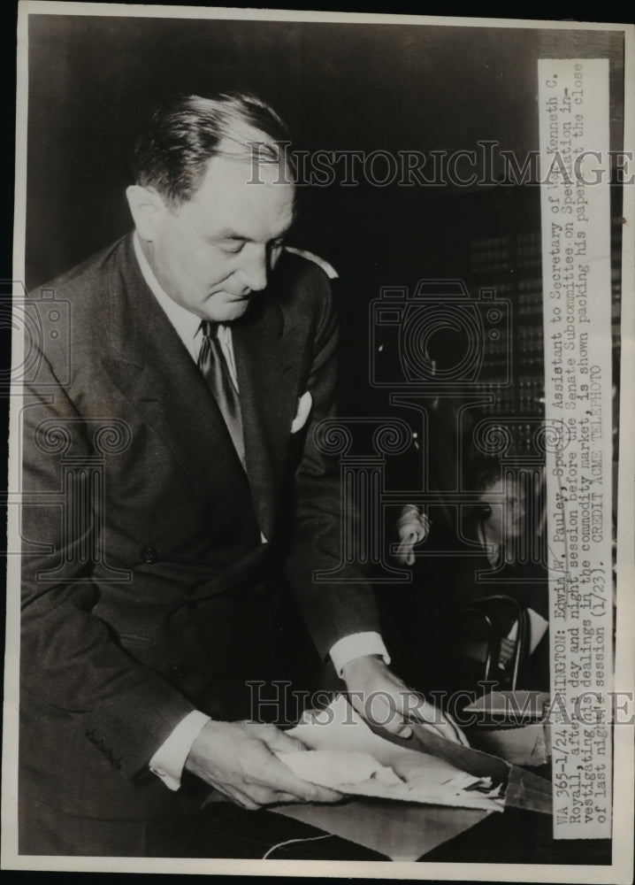 Load image into Gallery viewer, 1948 Press Photo Edwin W. Pauley, Special Assistant to Secretary
