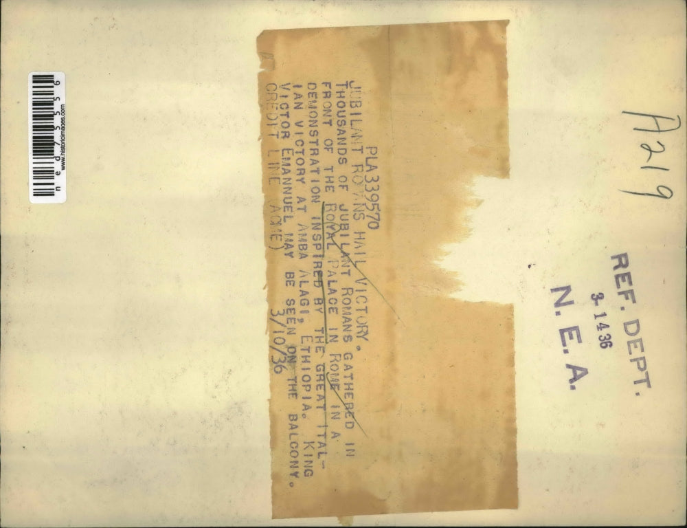 1936 Press Photo King Victor Emannuel oversees inspired demonstration in Rome,