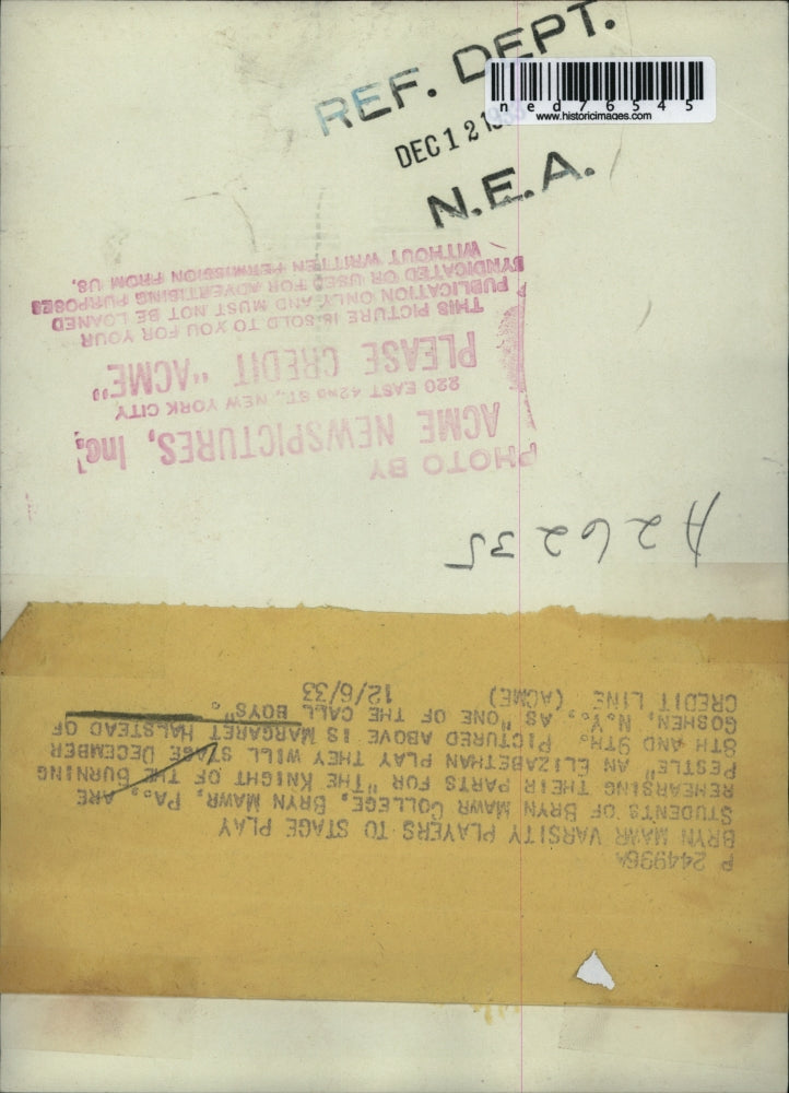 1933 Press Photo Margaret Halstead of Goshen as one of the call boys in a play