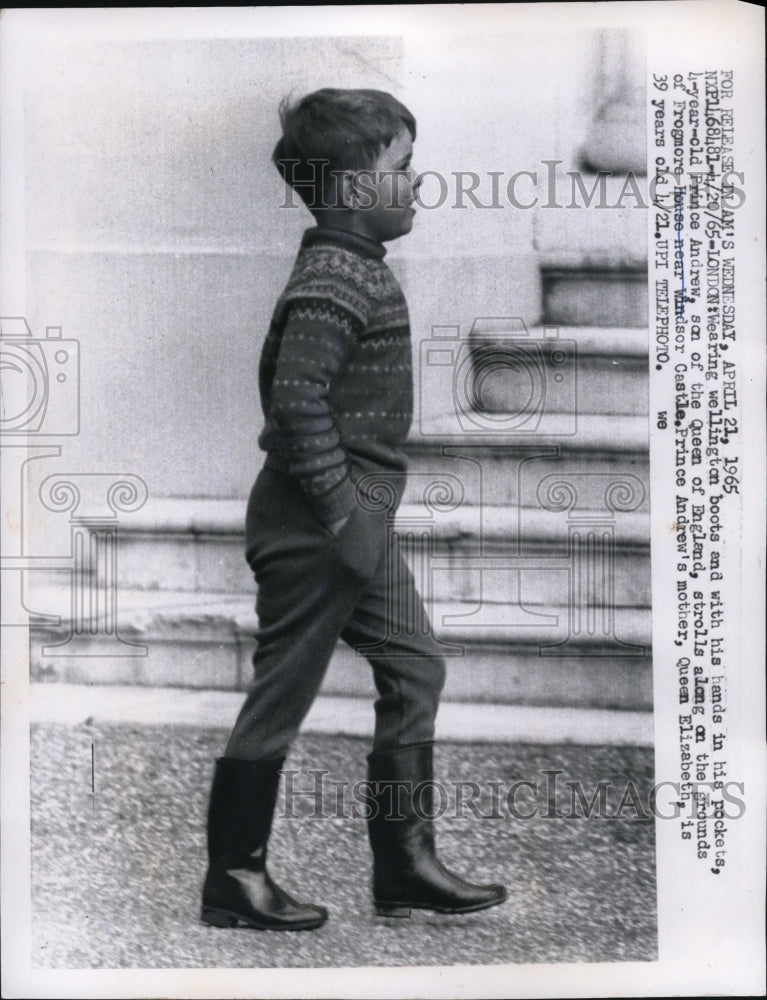 1965 Press Photo Four year old, Prince Andrew, son of the Queen Elizabeth