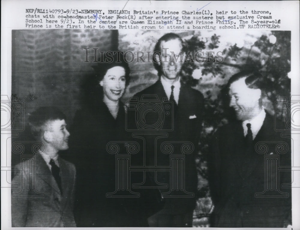 1957 Press Photo Britain's Prince Charles Heir To The Throne With Co-Headmaster