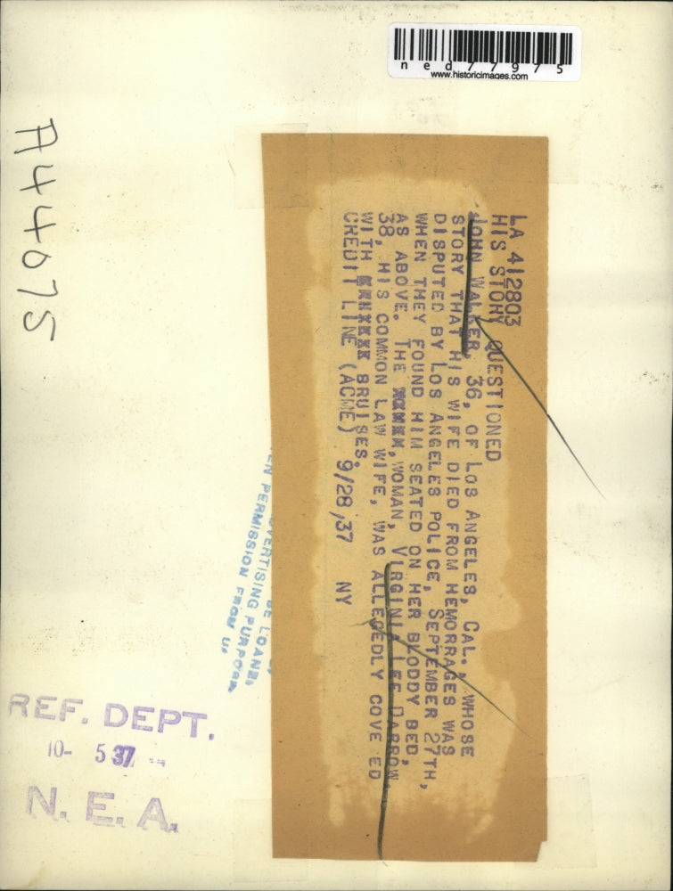 1937 Press Photo John Walker Accused of Foul Play