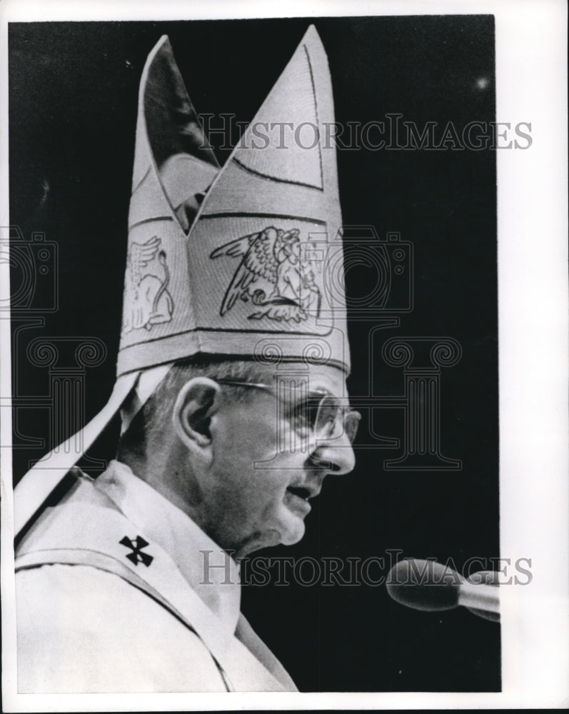 1968 Press Photo Pope Paul VI Addresses Audience in St. Peter's Basilica
