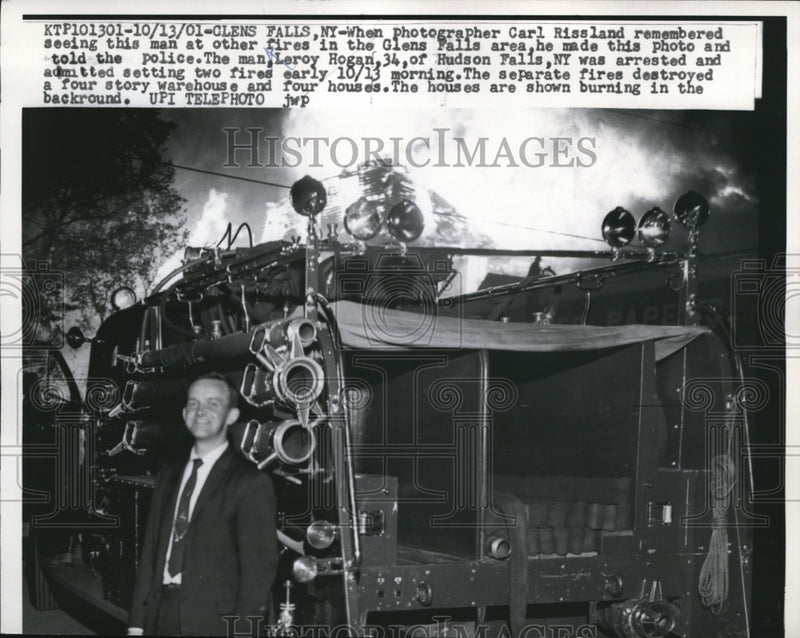 Load image into Gallery viewer, 1961 Press Photo Leroy Hogan was arrested and admitted setting two fires
