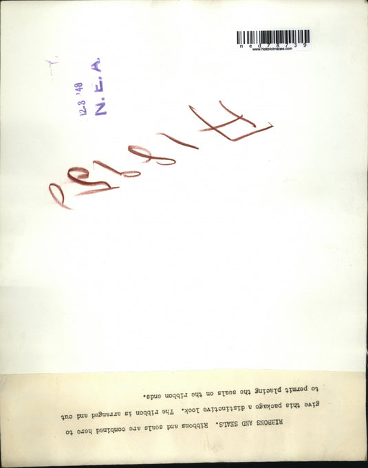 1948 Press Photo Combined Ribbon and Seals to give a package a distinctive look