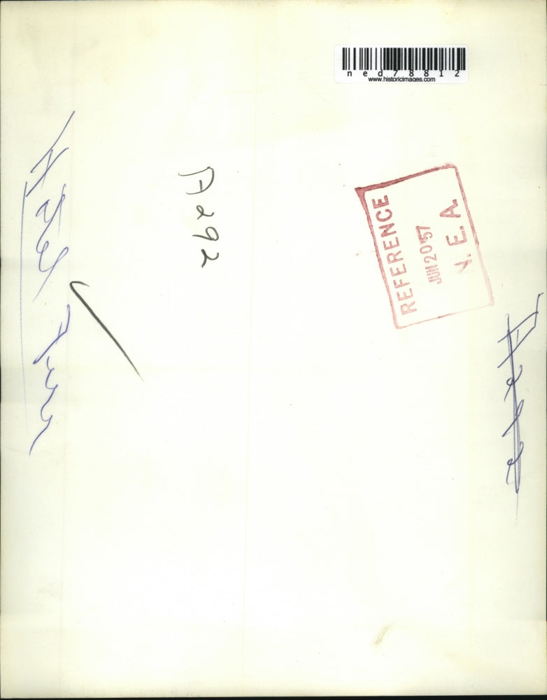 1957 Press Photo Occupant of Pleasant Hotel led safely down a ladder during fire