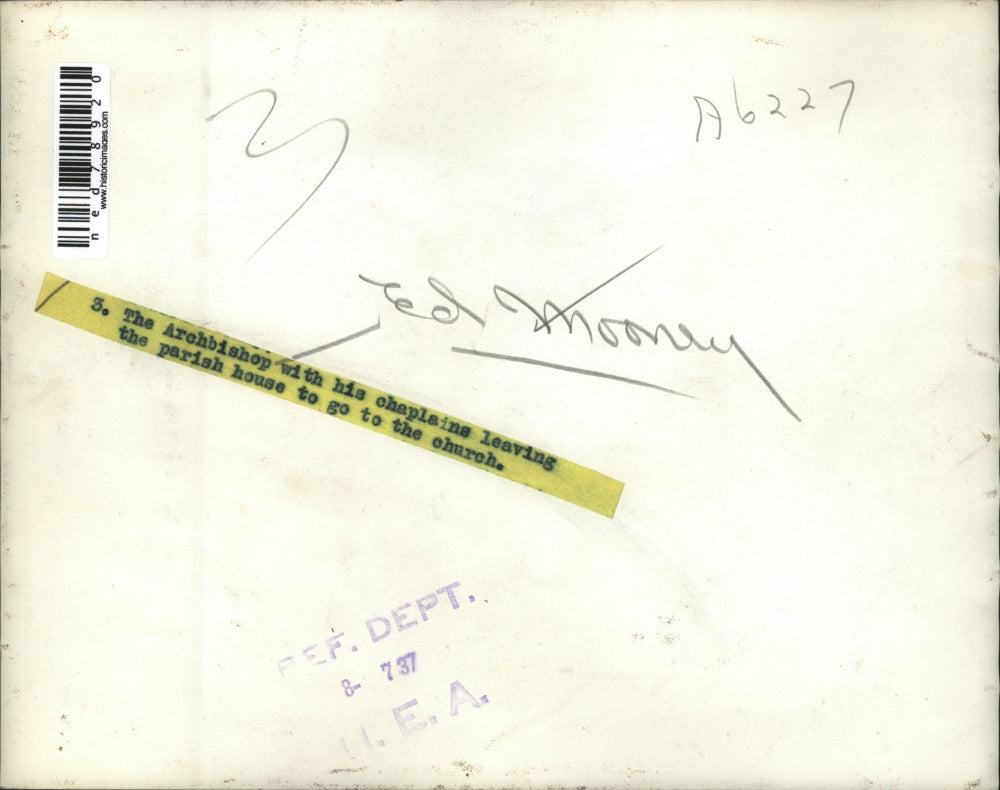 1937 Press Photo Edward Cardinal Mooney, archbishop of Detroit & chaplains