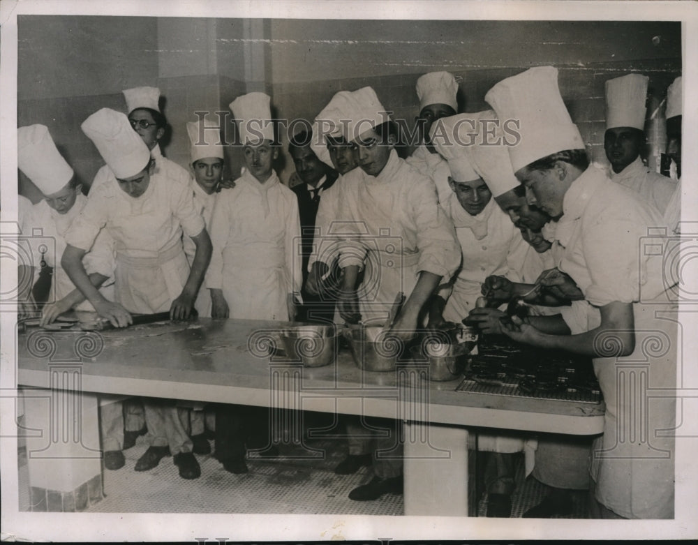 1936 Press Photo France cooking is famous, Albert Lebrun School of Cooking