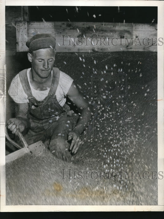 1947 Press Photo Kansas City Kansas This helper at Standard Milling Company
