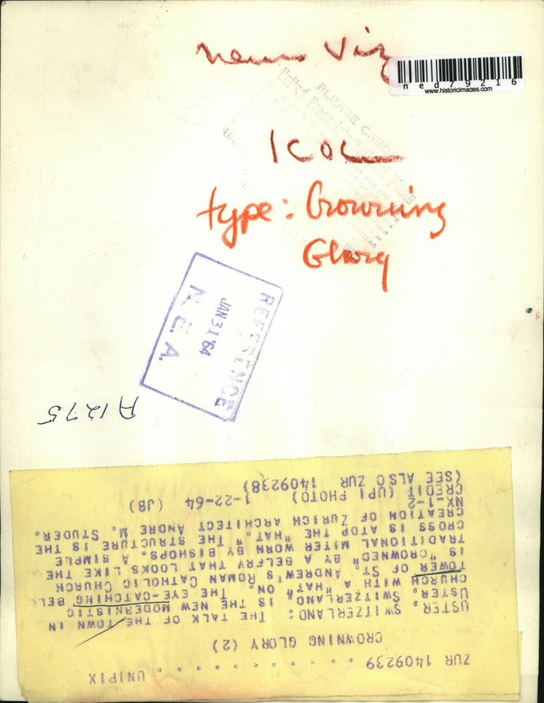 1964 Press Photo The eye-catching bell tower of St. Andrew's church