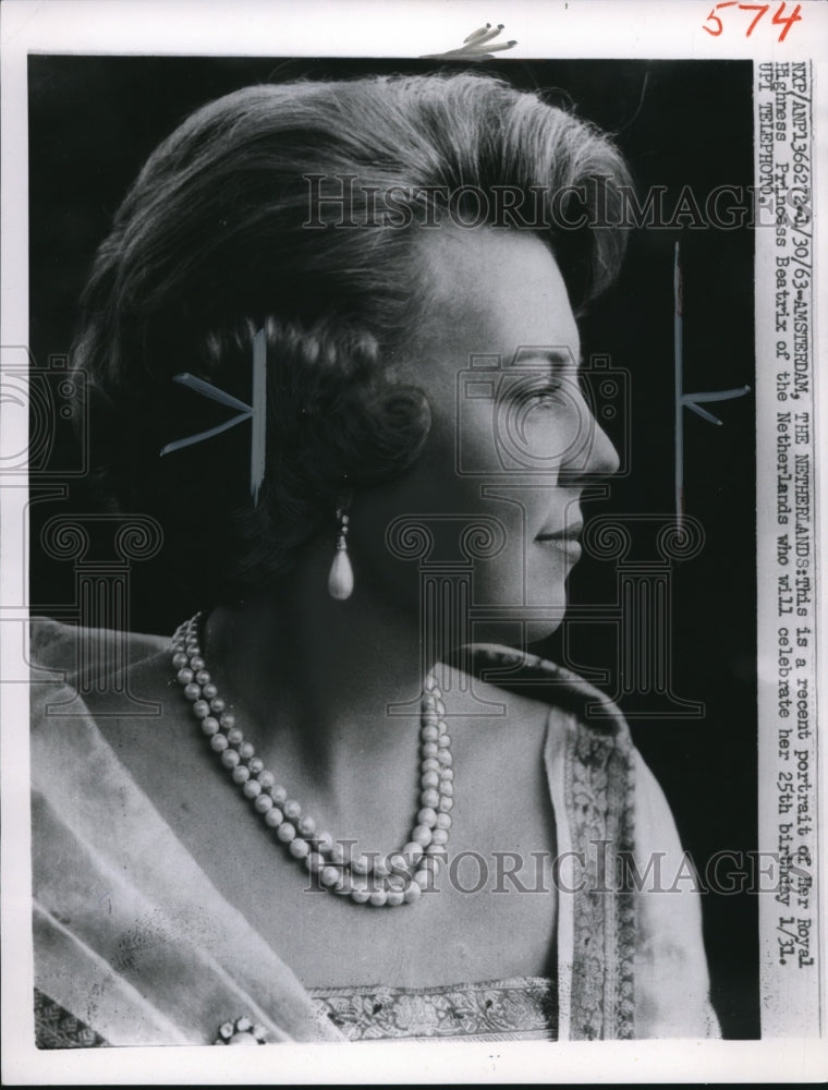 1963 Press Photo Princess Beatrix of Netherlands