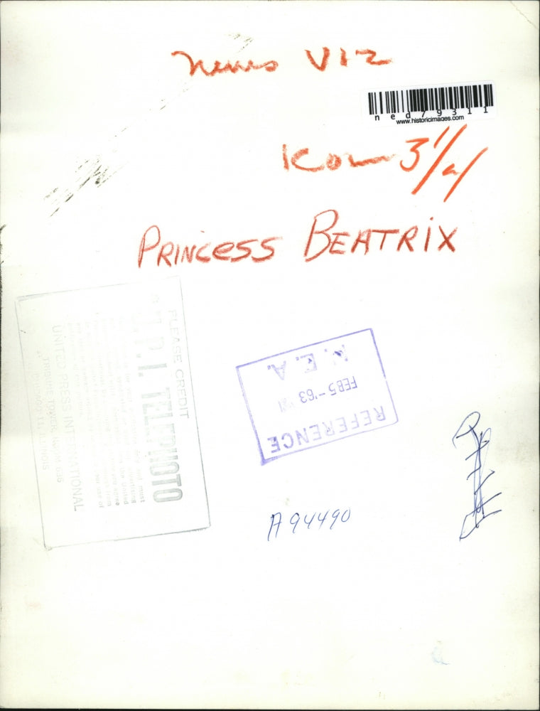 1963 Press Photo Princess Beatrix of Netherlands