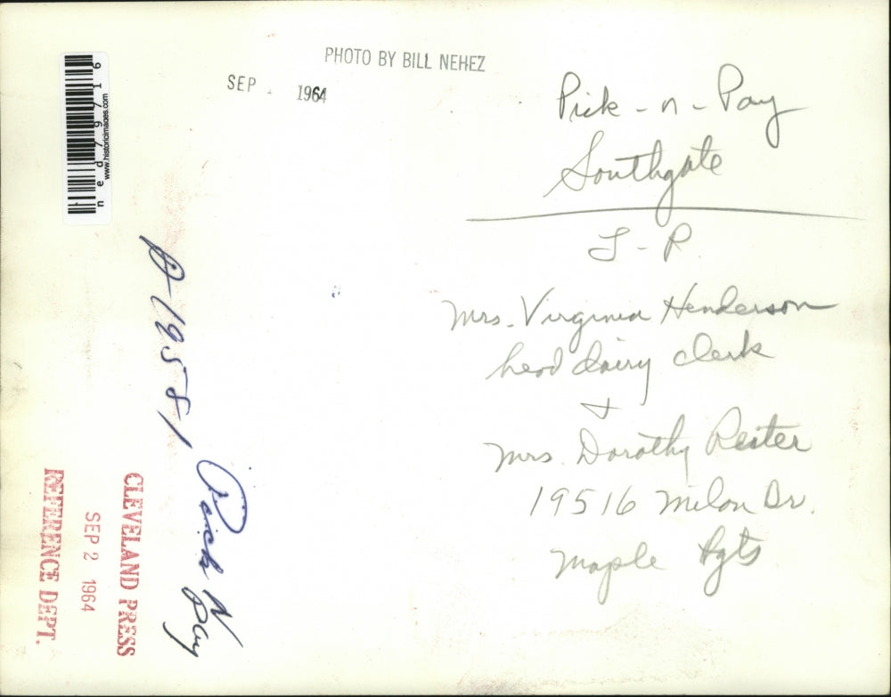 1964 Press Photo Pick-n-Pay Southgate