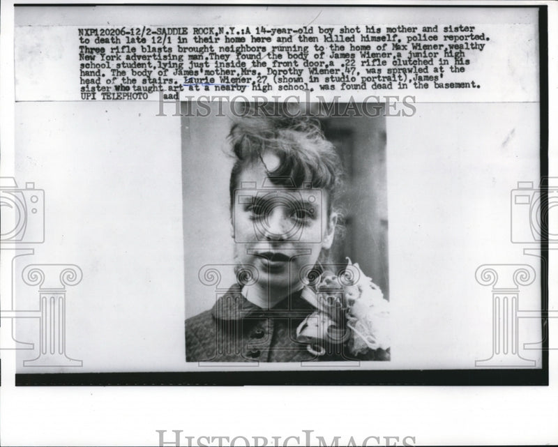 Load image into Gallery viewer, 1958 Press Photo Laurie Wiener Taught Art Nearby HIgh School Found Dead
