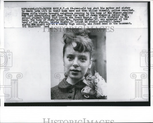 1958 Press Photo Laurie Wiener Taught Art Nearby HIgh School Found Dead