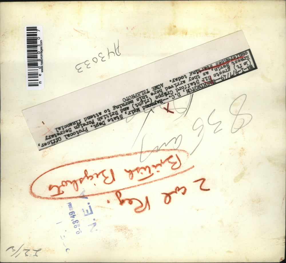 1949 Press Photo Prominent People Attending Financial Conferences