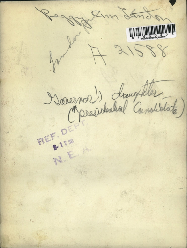 1936 Press Photo Peggy Ann Landon, Governor's Daughter