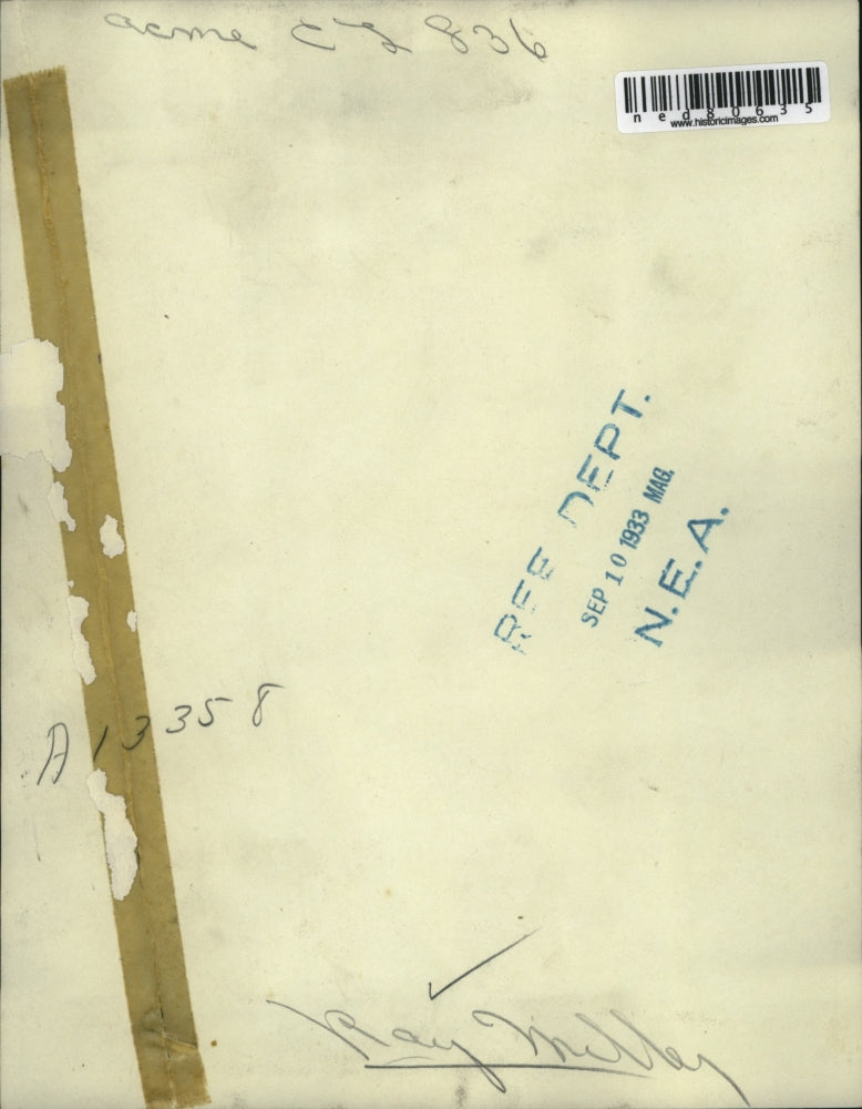 1933 Press Photo Ray Milley