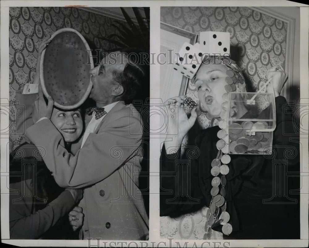 1945 Press Photo Evelyn Del Barrio, Ray Smith & Kay Melis at Fall Fashion Show