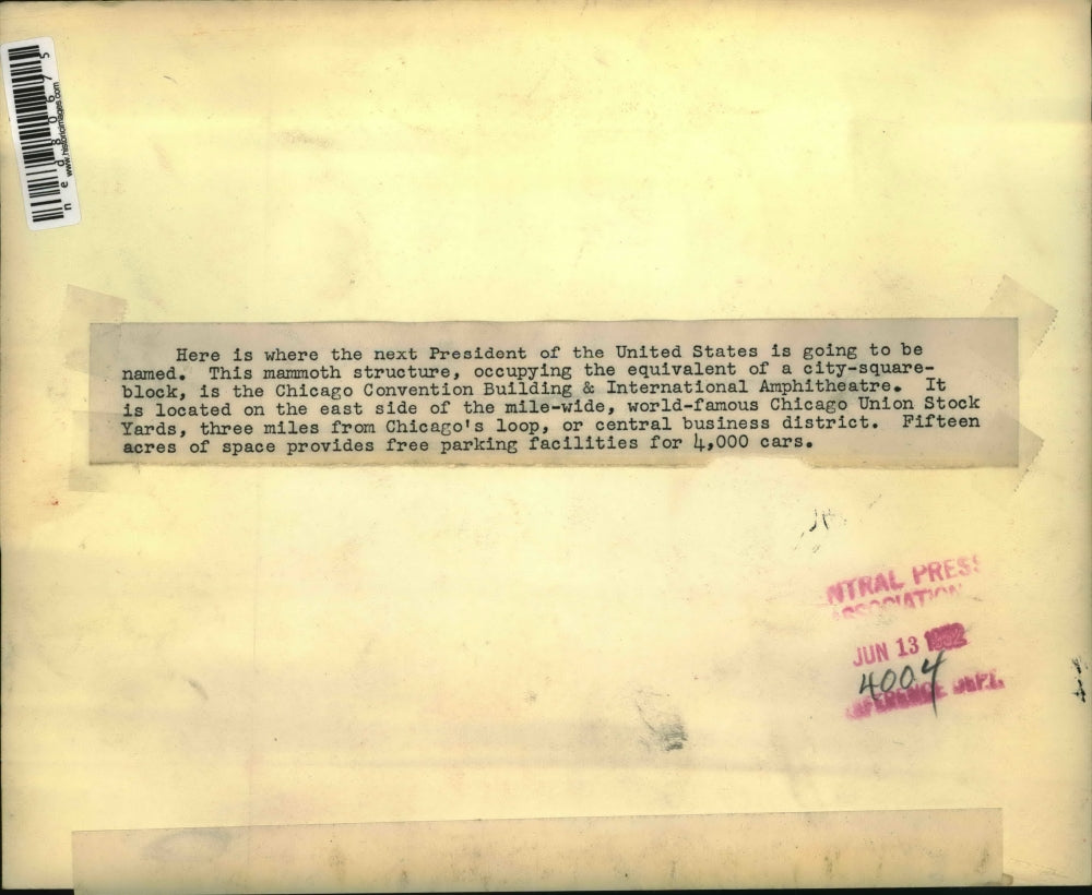 1952 Press Photo The mammoth structure of the U.S., Chicago Convention Building