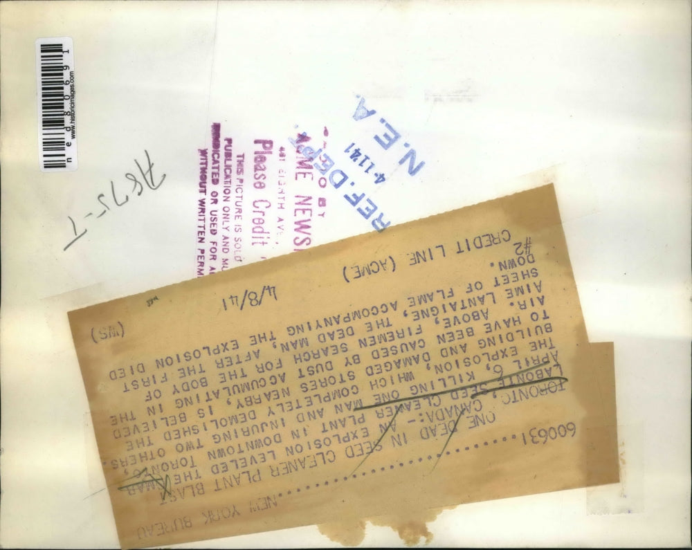 1941 Press Photo The Omar Labonte Seed Cleaner Plant after an explosion