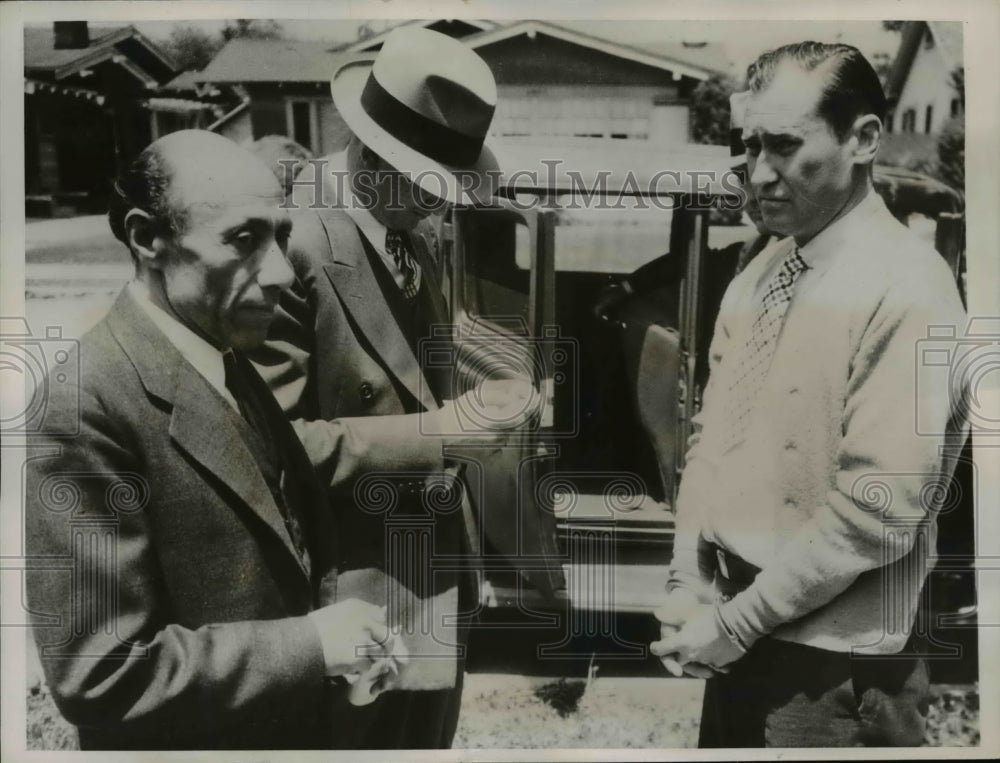 1936 Press Photo Max Sherman, Captain Jack Suthard and Charles Hope