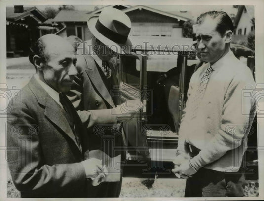 1936 Press Photo Max Sherman, Captain Jack Suthard and Charles Hope
