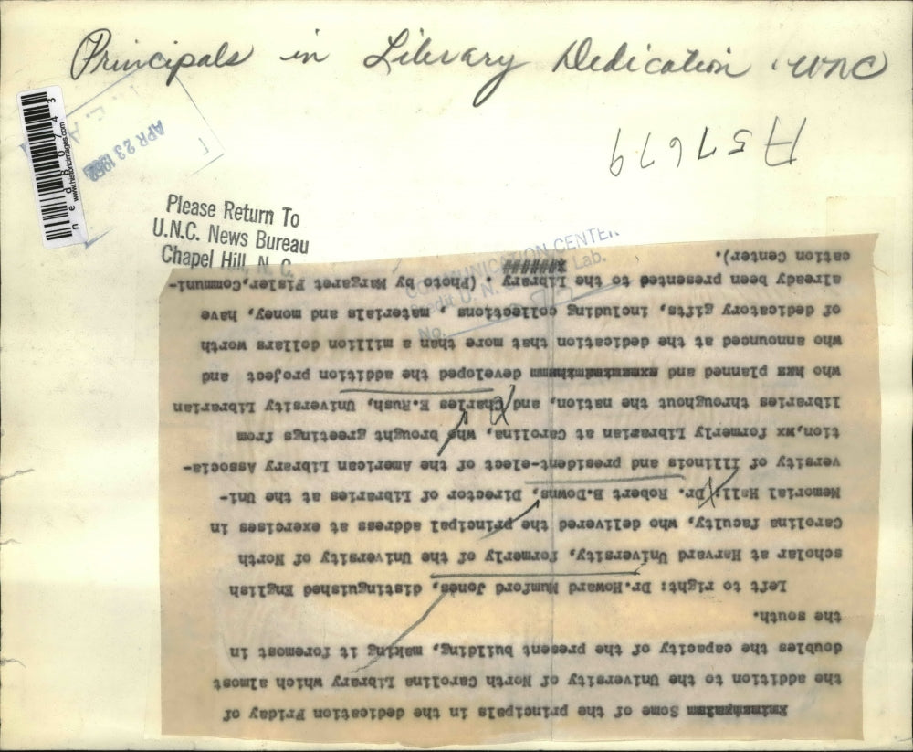 1952 Press Photo L-R;Dr. Howard Mumford Jones,Dr. Robert B. Downs & Charles Rush