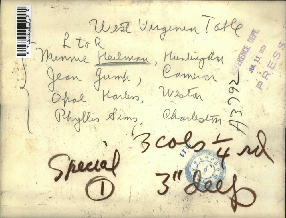 1939 Press Photo Minnie Keilman, Jean Gumh, Opal Harless and Phyllis Sims