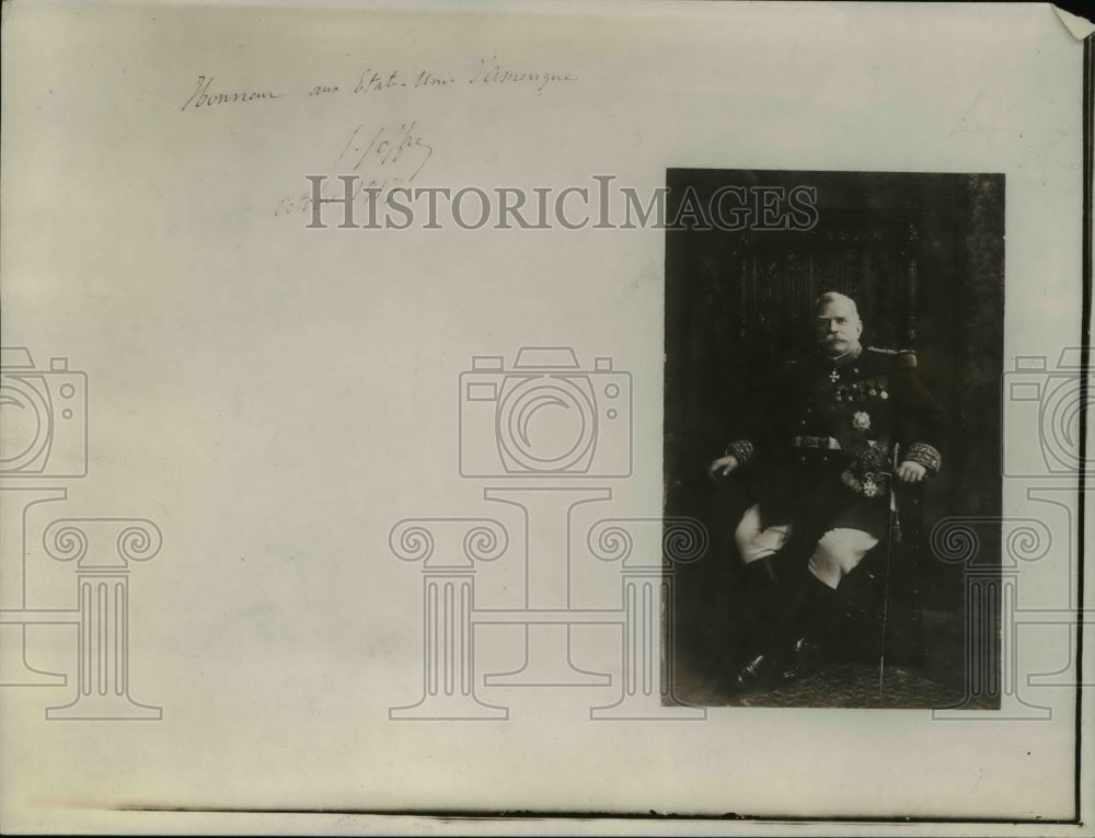 1918 Press Photo General Marshal Joffre of France