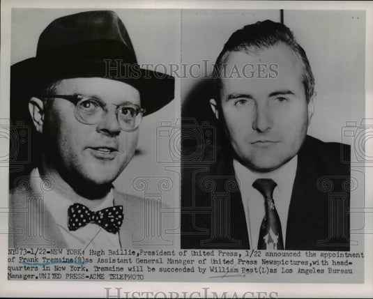 1952 Press Photo Frank Tremaine, new Asst Gen of UPI by Hugh Baillie